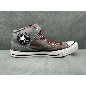 Converse Chuck Taylor All Star Shoes Mens Size 9 Gray Red Lace High Top 154841C